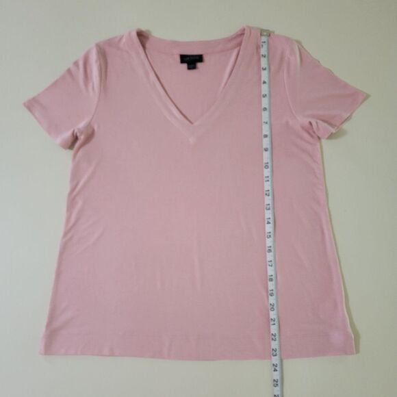 J. Jill Wearever Champagne Pink V-Neck Short Sleeve Top - Picture 5 of 14